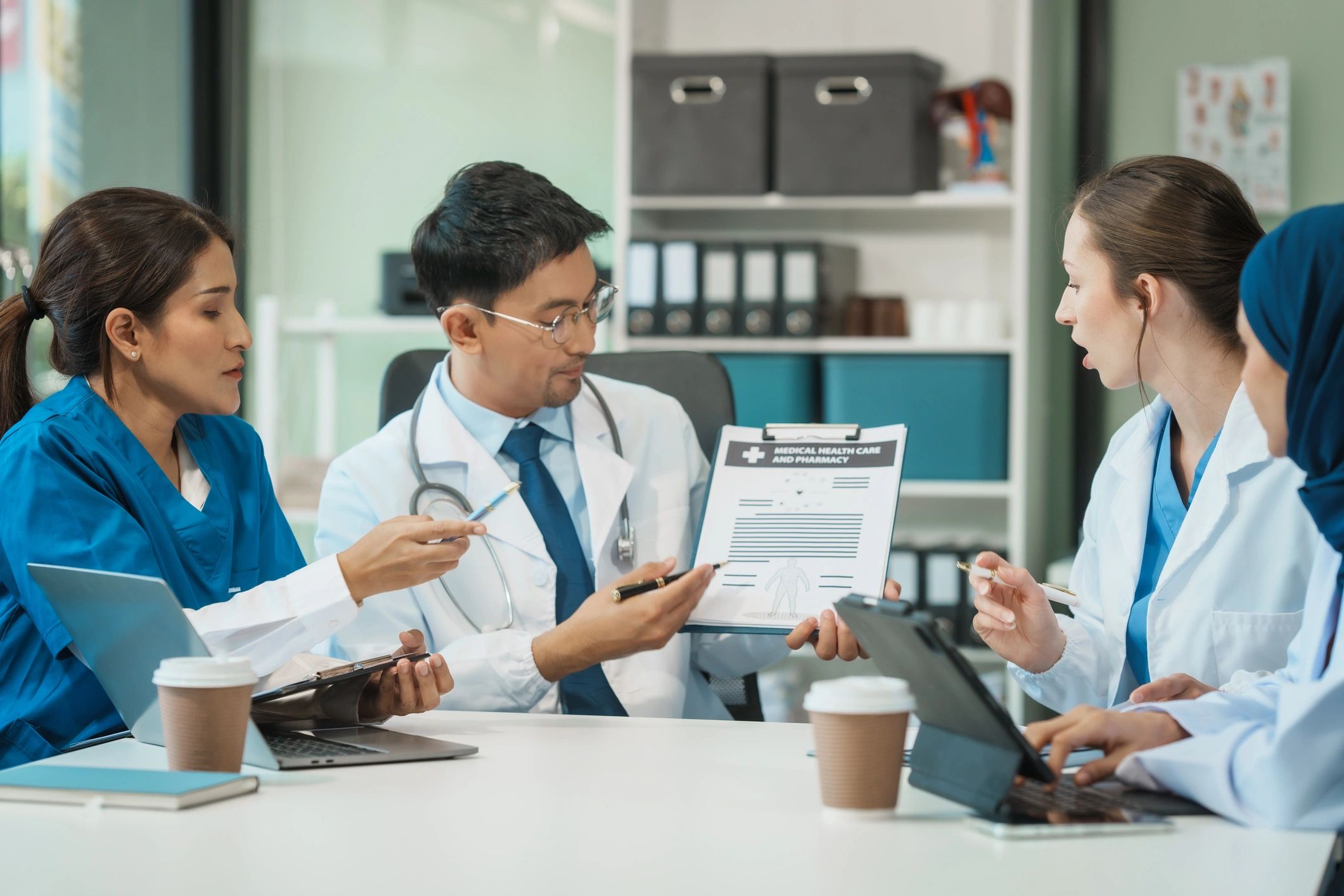Medical billing specialists collaborating