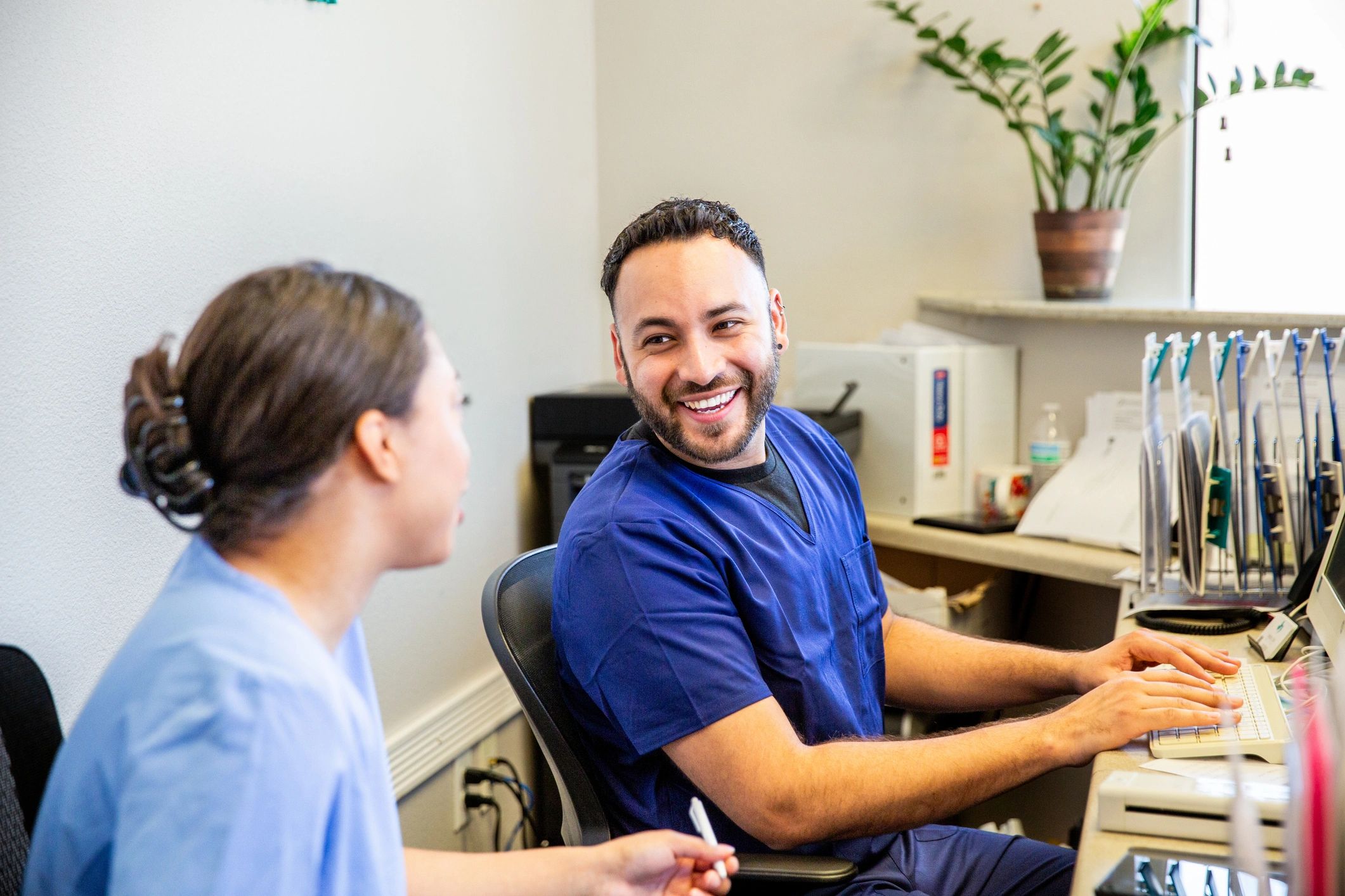 Professional healthcare billing team at work