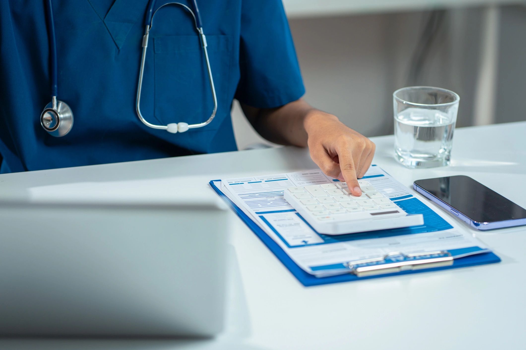 Medical billing professional at work
